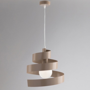 Immagine di Lampadario Metallo Spirale Tortora Moderna Helix Be Light