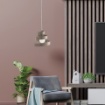 Immagine di Lampadario Metallo Spirale Tortora Moderna Helix Be Light