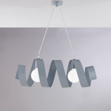 Immagine di Sospensione Moderna Ricciolo Grigio Per Cucina Helix Be Light