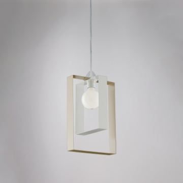 Immagine di Sospensione Moderna Rettangoli Bianco Tortora Duplo 1xE27 Be Light