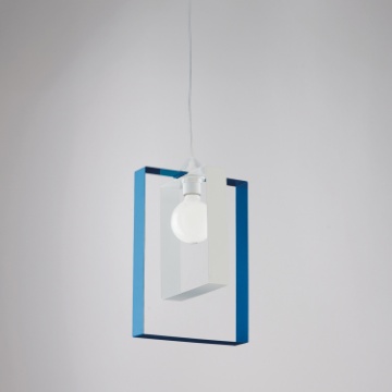 Immagine di Sospensione Duplo Rettangoli Bianco Blu Per Cameretta Bambino Be Light