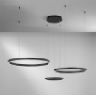 Immagine di Lampadario Decentrato Tre Anelli LED CCT 120w Per Soggiorno Moderno Akrobat Fan