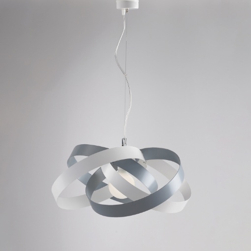 Immagine di Lampadario Moderno Camera da Letto Anelli Bianco Grigio Vertigo Be Light