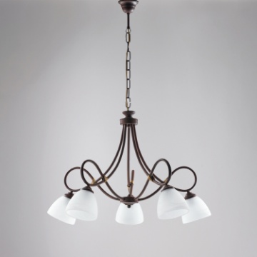 Immagine di Lampadario Ruggine Dallas Ferro Battuto 5 Luci Be Light