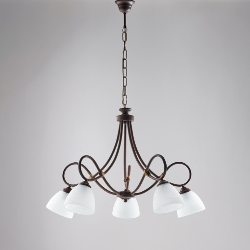 Immagine di Lampadario Ruggine Dallas Ferro Battuto 5 Luci Be Light