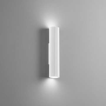 Immagine di Applique In Gesso Rigato Cilindro Verniciabile 2 Luci Led GU10 Palladio Fan Europe