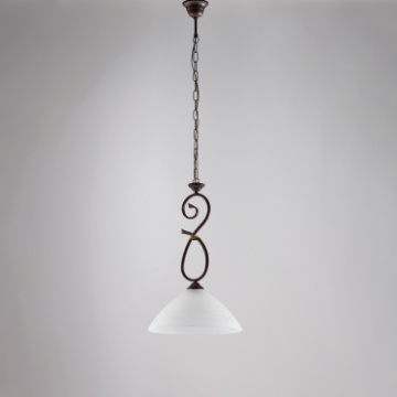 Immagine di Sospensione 1 Luce Ferro Battuto Rustico Nero Ruggine Dallas Be Light