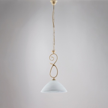 Immagine di Sospensione Singola Cucina Rustica Ferro Battuto Avorio Dallas Be Light