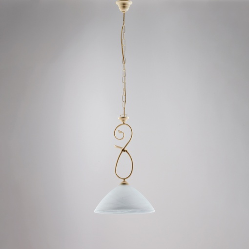 Immagine di Sospensione Singola Cucina Rustica Ferro Battuto Avorio Dallas Be Light