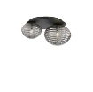 Immagine di Plafoniera Moderna Due Luci Sfere Vetro Rigato Da Parete Soffitto Ripple Fan Europe