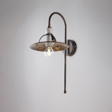Immagine di Applique Rustica Vintage Cantina Marrone con Decoro Oro H.38 cm Be Light