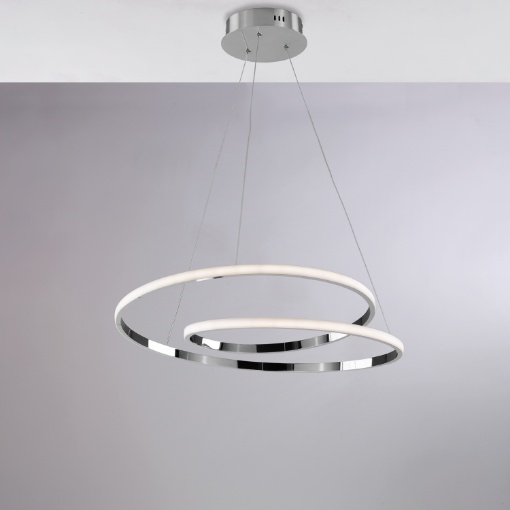 Immagine di Sospensione Design Curvo Cromo Led 60w 4500k Malena Be Light
