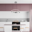 Immagine di Sospensione Design Curvo Cromo Led 60w 4500k Malena Be Light