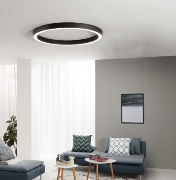 Immagine di Plafoniera Da Soggiorno Demos Anello Luminoso 80cm Led 80w CCT Fan