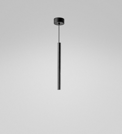 Immagine di Sospensione Tubolare Sottile Nera Per Comodini Led 7w Ottica 18° Thalassia Gea Luce
