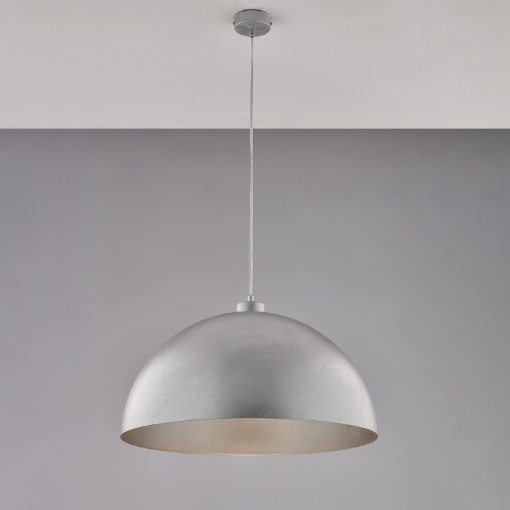 Immagine di Lampadario Campana Metallo Argento 50 cm Marcus 1xE27 Be Light