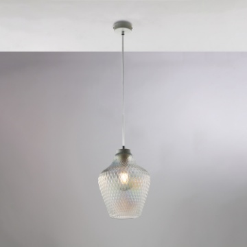 Immagine di Sospensione Vetro Rombi Trasparente 1xE27 Maya Be Light