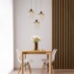 Immagine di Lampadario Cucina Maya Tre PendentiVetro Ambra a Rombi Be Light