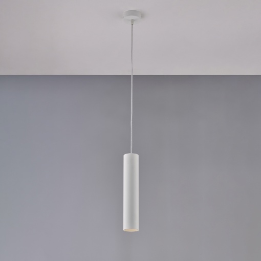 Immagine di Sospensione Cilindro GU10 Metallo Bianco Dag Be Light
