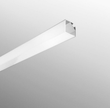 Immagine di Profilo In Alluminio Angolare 2mt Con Diffusore Fissaggio a Parete Dorik Intec Light