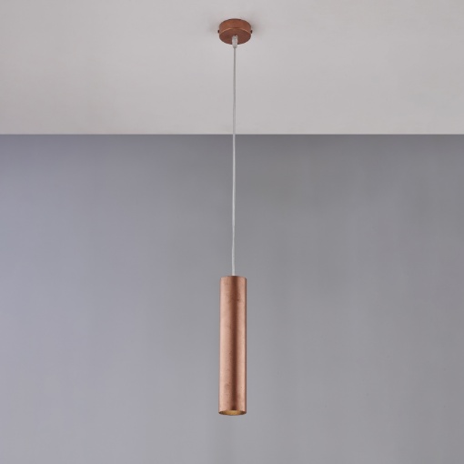 Immagine di Lampada a Sospensione Per Penisola Cilindro Rame Dag Be Light