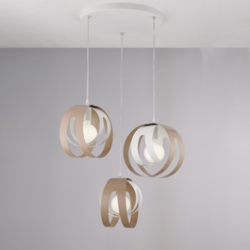 Immagine di Lampadario Moderno Metallo Bianco e Tortora Tobias Ø55 cm Be Light