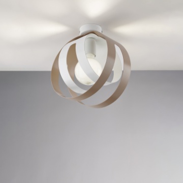 Immagine di Lampada Soffitto Parete Tobias Fasce Metallo Bianco e Tortora Be Light