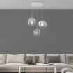 Immagine di Sospensione Rotonda Pendenti Metallo Bianco e Grigio Tobias Be Light