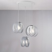 Immagine di Sospensione Rotonda Pendenti Metallo Bianco e Grigio Tobias Be Light