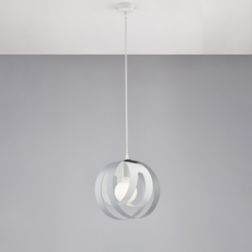 Immagine di Lampada a Sospensione Fasce Metallo Bianco e Grigio Tobias Be Light