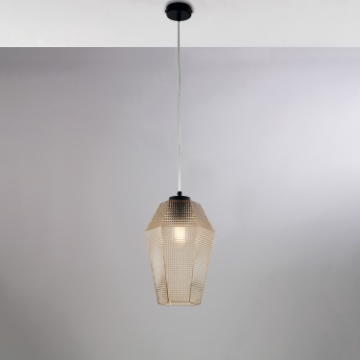 Immagine di Lampada a Sospensione Vetro Prisma Ambra Be Light