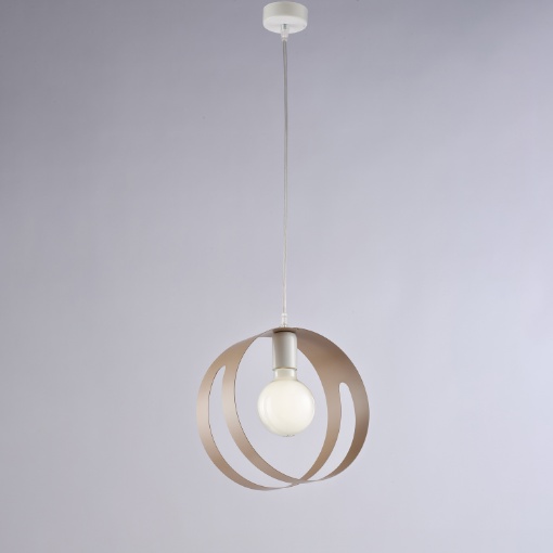 Immagine di Sospensione Rotonda Metallo Tortora 1xE27 Peter Be Light