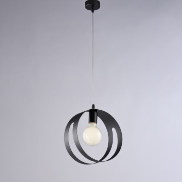 Immagine di Sospensione Rotonda Metallo Nero 1xE27 Peter Be Light