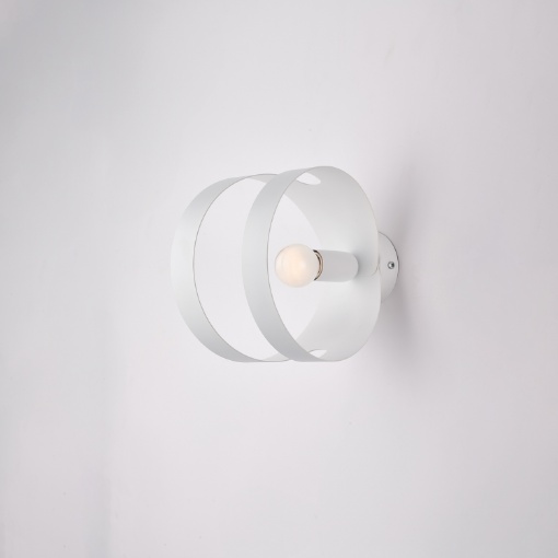 Immagine di Lampada Moderna da Parete Sfera Metallo Bianco Peter Be Light