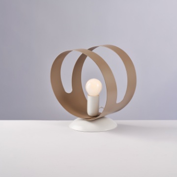 Immagine di Lumetto Moderno Metallo Bianco e Tortora Peter Be Light