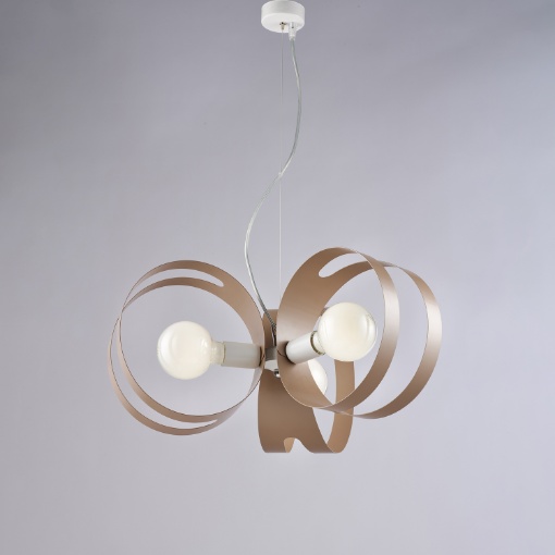 Immagine di Lampadario Camera Da Letto Design Moderno Tortora 3 Luci Peter Be Light