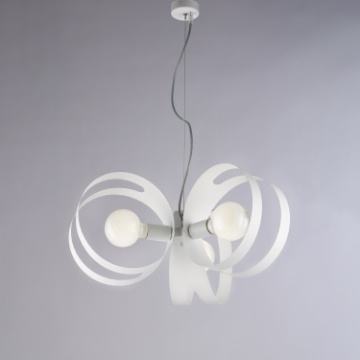 Immagine di Lampadario Tondeggiante Moderno Metallo Bianco 3 Luci Peter Be Light