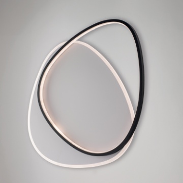 Immagine di Lampada Plafoniera Design Futuristico 3D Bianco e Nero Led CCT Amy Be Light