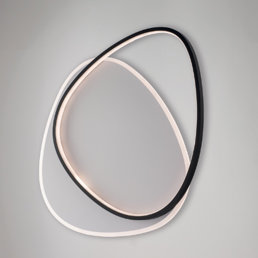 Immagine di Plafoniera Moderna Led CCT 52w Bianco e Nero Amy Be Light