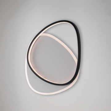 Immagine di Lampada da Soffitto Design Triangolo Bianco Nero Led CCT Amy Be Light