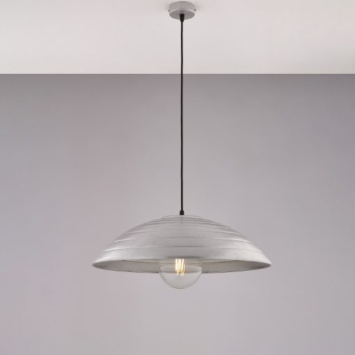 Immagine di Sospensione Cupola Argento Antico Per Cucina Sender D.50 cm Be Light