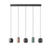 Immagine di Lampadario A Binario Per Tavolo 5 Pendenti Metallo Opaco Led GU10 Boom Smarter