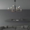 Immagine di Lampadario con Bracci Nero e Ottone Isak 8 Luci Be Light