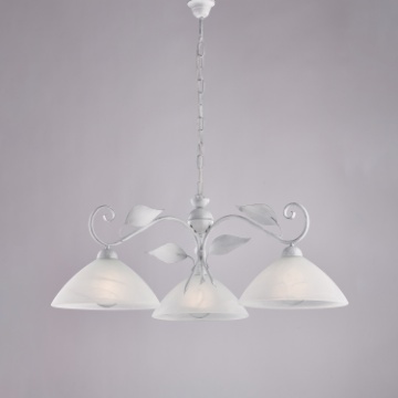 Immagine di Lampadario Rustico Ferro Battuto Bianco Argento Esse 3xE27 Be Light