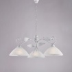Immagine di Lampadario Stile Classico Ferro Battuto Bianco Foglia Argento Esse 3xE27 Be Light