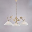 Immagine di Lampadario Rustico 3 Luci Ferro Battuto Avorio e Oro Esse Be Light