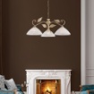 Immagine di Lampadario Rustico 3 Luci Ferro Battuto Avorio e Oro Esse Be Light