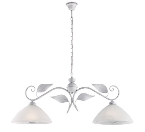 Immagine di Bilanciere Classico 2 Luci Ferro Bianco Shabby e Argento Esse Be Light