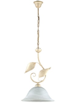 Immagine di Sospensione Singola Ferro Battuto Avorio Oro Esse D.30 cm Be Light