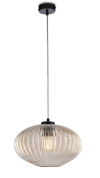 Immagine di Sospensione Vetro Ambra Effetto Rigato Ginger D.30 cm Be Light